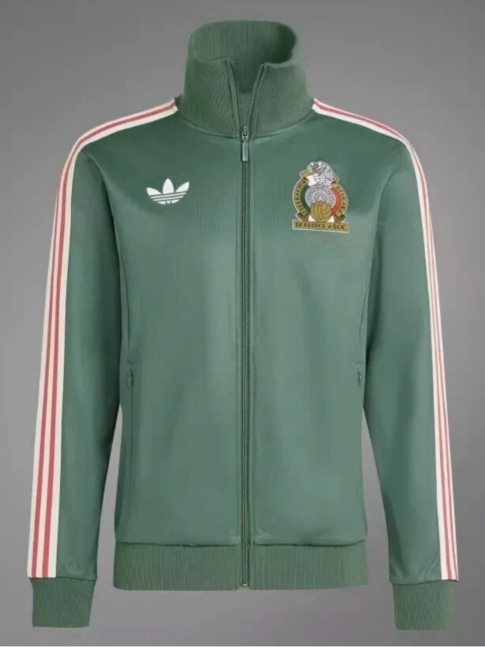 adidas Mexico Green Full-Zip Track Jacket with Trim Stripes